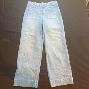 BAGATELLE COLLECTION Wide Leg Crop Jeans Light Wash Women's Size 10